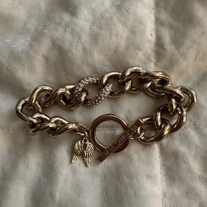Gold Chain Bracelet with Wing Charms